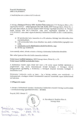 néhai Ignáczné Horváth Zsófia hirdetménye_page-0001